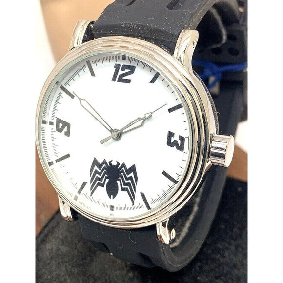 Marvel Men's Watch Spider-Man Avengers WMA000309 Quartz Black Rubber Band 43mm - Picture 1 of 14